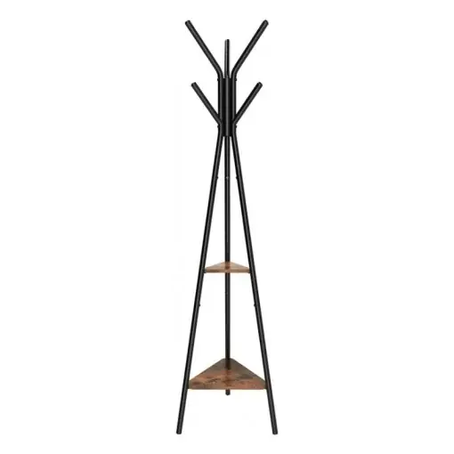 Chilipir Cuier tip pom Model Barr, Maro Rustic/Negru, 50x50x179 cm