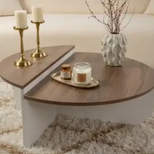 Măsuță de cafea Model Orion, Nuc/Alb Expediere rapidă