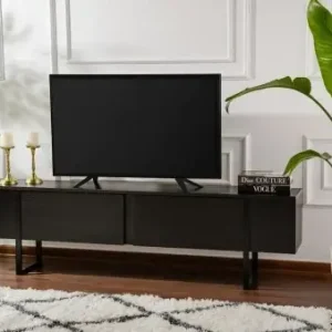 Popular Comoda TV Model Serenity, Lemn Negru/Negru
