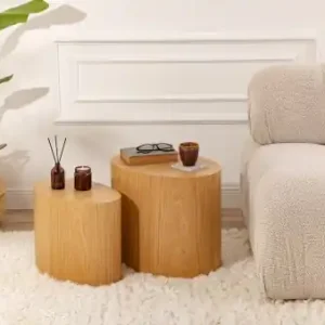 Premium Set măsute laterale Model Elipse, Stejar