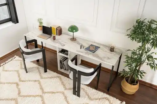 Reducere de preț Birou de studiu Model Twin, Marmura Freesia