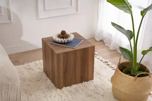Masă laterală Model Küp, Nuc Ieftin