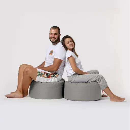Pouf de grădină Model Pouf, Gri fume Premium