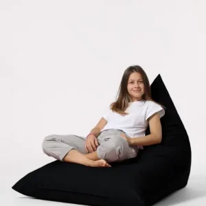 Premium Fotoliu de Grădină tip Bean Bag Model Pyramid, Negru
