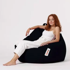 Fotoliu de Grădină tip Bean Bag Model Premium XXL, Negru Expediere rapidă