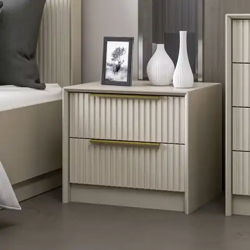 Noptiera Model Kale Luxe-7938, Alb/Auriu Plată sigură