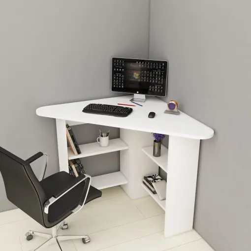 Birou de studiu Model Corner, Alb Cumpără acum