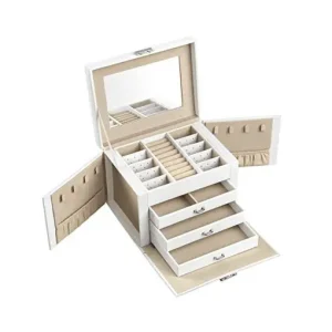 Preț promoțional Cutie de bijuterii Model Vox, Alb, 22.5x17.5x16.5 cm