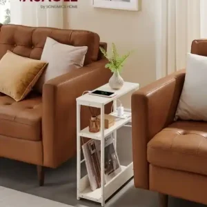 Comandă acum Masuta laterala cu priza Vasagle Alb 45x18x58 cm