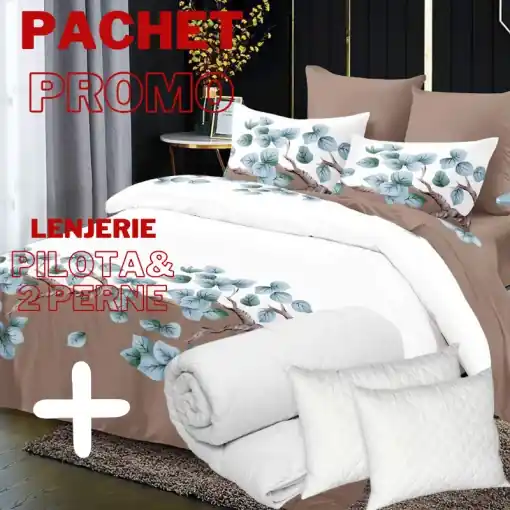 Pachet Lenjerie + Pilota + Perne Pagonia 6 Piese (Finet) Ofertă