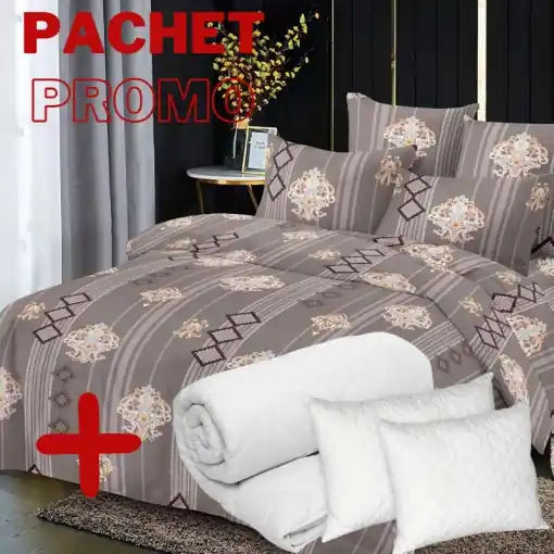 Premium Pachet Lenjerie + Pilota + Perne Giorgio 6 Piese (Finet)