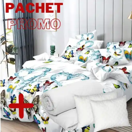 Ofertă limitată Pachet Lenjerie + Pilota + Perne Venora 6 Piese (Finet)