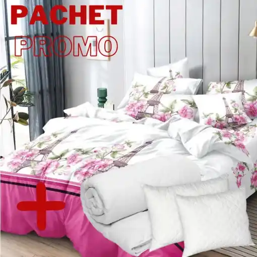 Livrare expres Pachet Lenjerie + Pilota + Perne Aida 6 Piese