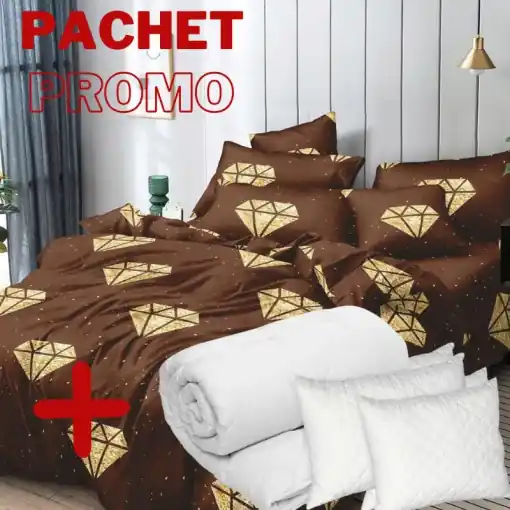 Promoție Pachet Lenjerie + Pilota + Perne Faustio 6 Piese