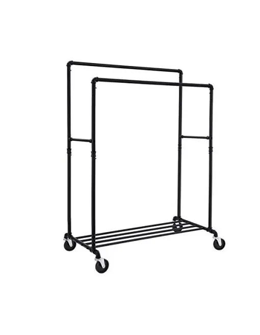 Calitate înaltă Suport pentru haine cu roti, Songmics, 2 sine, 110 kg, HSR60B, Negru