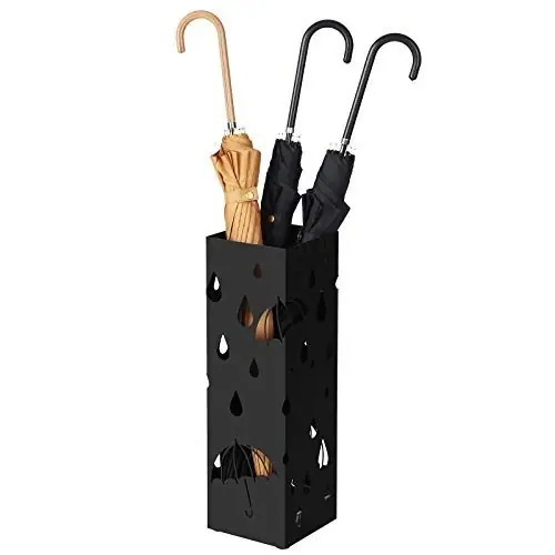 Reducere Suport pentru umbrele, Songmics, Negru, 15.5x15.5x49 cm