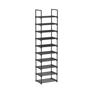 Raft pentru Pantofi cu 10 Polițe Model Jad, Negru, 30x45x174 cm Ofertă exclusivă