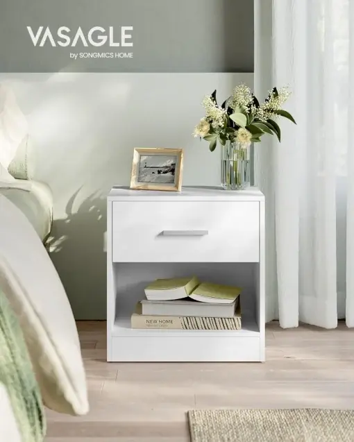 Ofertă Noptiera Model Koch, Alb, 39x27.6x41cm