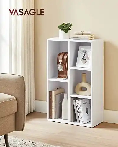 Biblioteca Vasagle, Model Rayna, 80x50x24 cm, Alb Reduceri