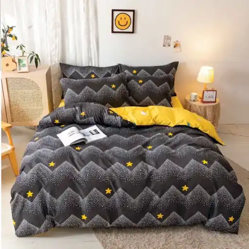 Reduceri Lenjerie Yellow Star 4 piese (Bumbac Satinat)