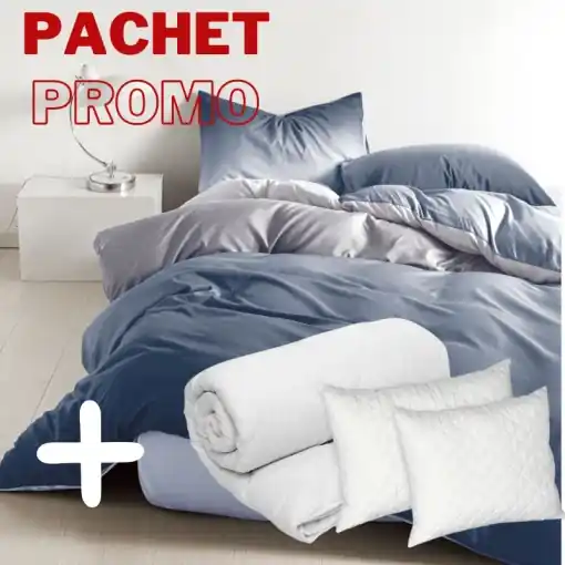 Ofertă exclusivă Pachet Lenjerie + Pilota + Perne Degrade V1 4 Piese