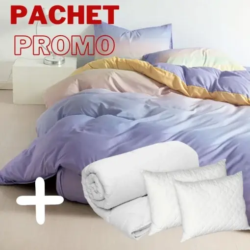 Reducere extra Pachet Lenjerie + Pilota + Perne Degrade V5 4 Piese