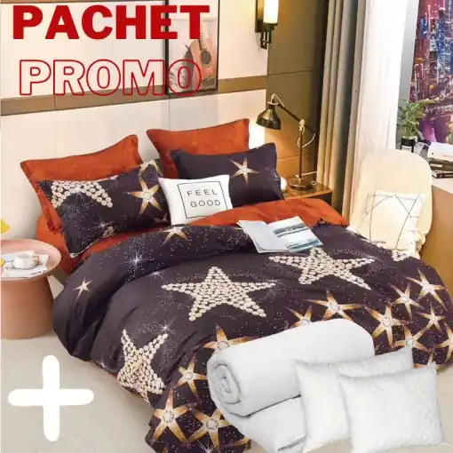 Pachet Lenjerie + Pilota + Perne Crazy Star 4 Piese Cumpără online