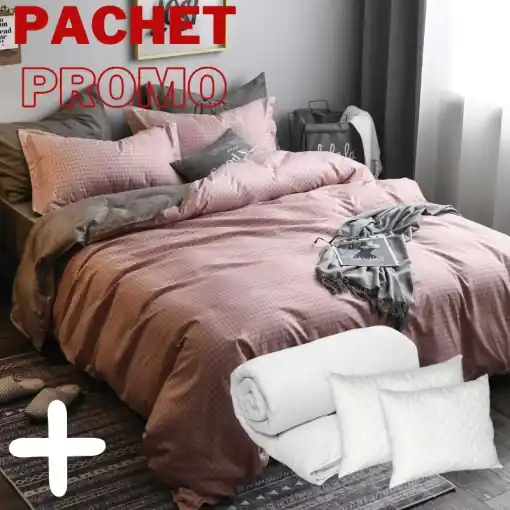 Preț mic Pachet Lenjerie + Pilota + Perne Exquisite 4 Piese