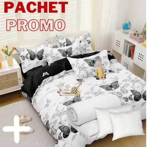 Mai ieftin Pachet Lenjerie + Pilota + Perne Meadow 4 Piese