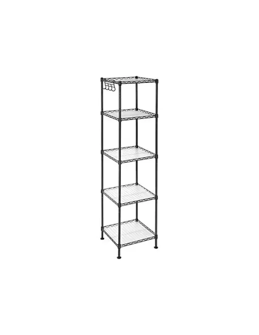 Cumpărături sigure Raft pentru Baie Model Gracie, Negru, 30x30x123 cm
