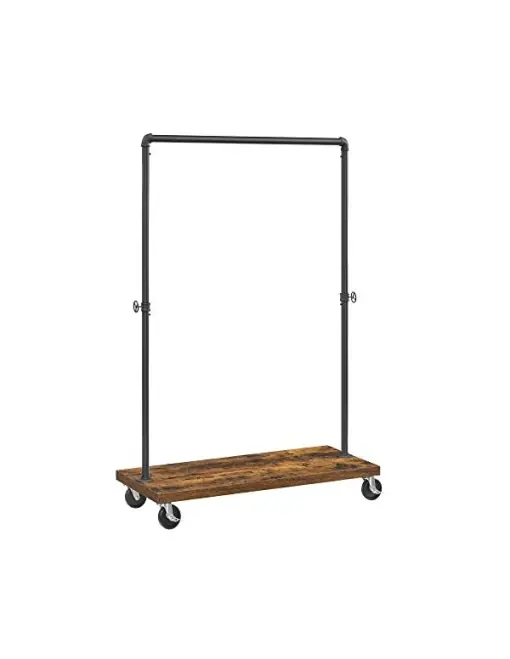 Suport pentru haine cu roti, Vasagle, 90 kg, HSR65BXV1, Maro Rustic Livrare expres