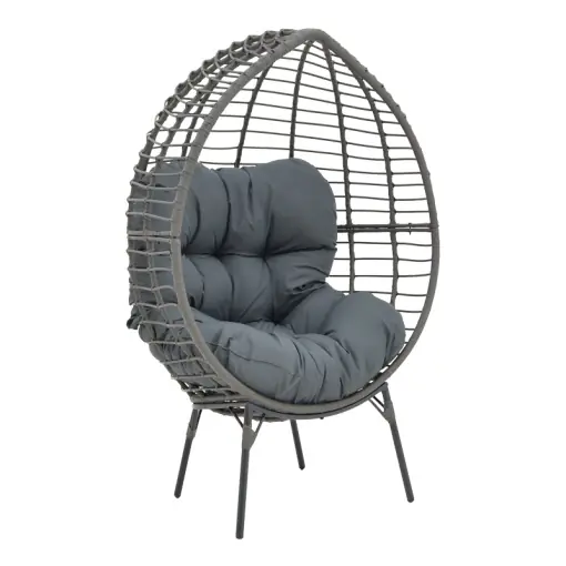 Fotoliu de Gradina Model Nestie, Gri, 102x80x155 cm Noutate