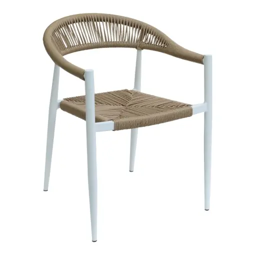 Preț redus Fotoliu de Gradina Model Fagen, Natural/Alb, 56x60x78 cm