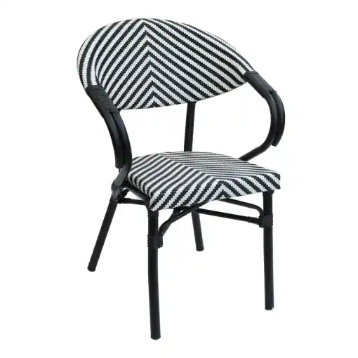 Nu rata Fotoliu de Gradina Model Isaia, Alb/Negru, 57x57x83 cm