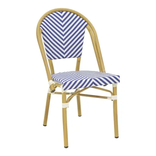 Scaun de Gradina Model Uarmin, Natural/Alb/Albastru, 46x57x85 cm Cel mai bun preț