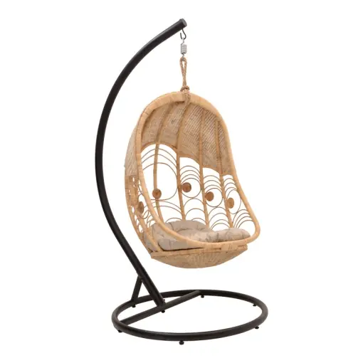 Reduceri Leagan de Gradina Model Labreone, Bej/Negru, 82x82x200 cm
