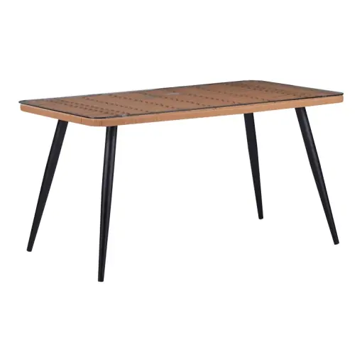 Masa de Gradina Model Naoki, Natural/Negru, 140x80x78 cm Cumpără acum