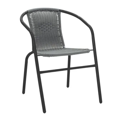Cel mai vândut Fotoliu de Gradina Model Obbi, Gri/Negru, 54x56x73 cm