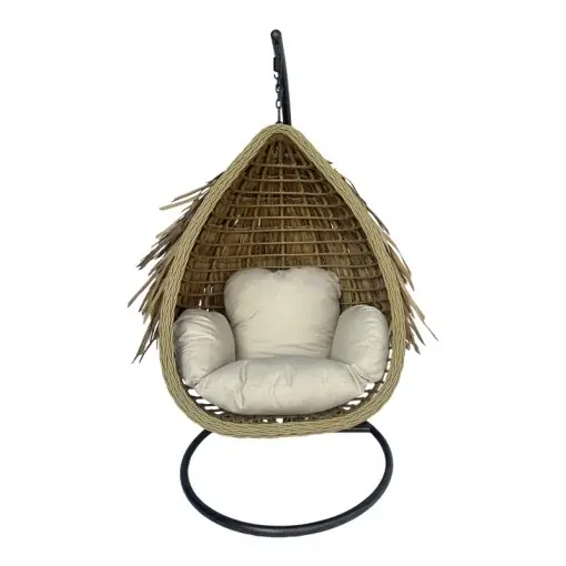 Premium Balansoar de Gradina Model Varur, Natural/Maro , 120x105x195 cm