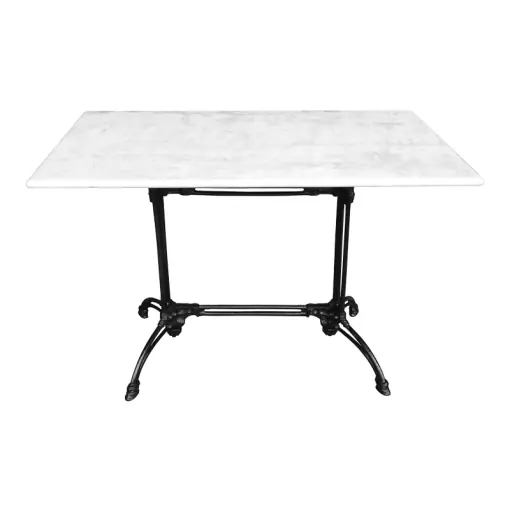 Masa de Gradina Model Zosal, Alb marmorat/Negru, 110x70x71.8 cm Cumpără online