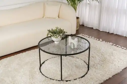 Ultima șansă Masuta de cafea Model Aurum 80, Negru/Gri