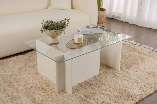 Reducere de preț Masuta de cafea Model Vetrino, Lemn alb