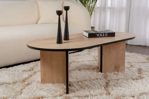 Masuta de cafea Model Sable, Stejar Safir/Negru Calitate înaltă