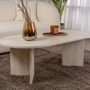Masuta de cafea Model Sable, Travertin Discount