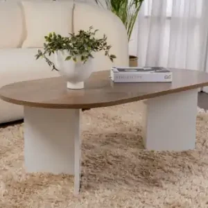 Ofertă de sezon Masuta de cafea Model Sable, Nuc/Alb