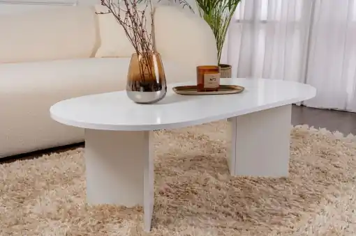 Livrare rapidă Masuta de cafea Model Sable, Alb