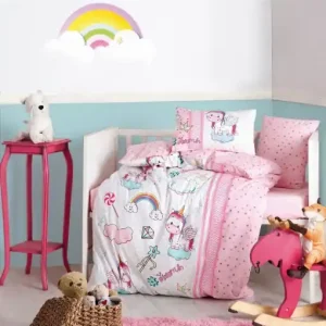 Lenjerie patut bebe Model Unicorn Pink Expediere rapidă