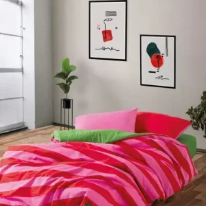 Reducere extra Lenjerie de pat 1 Persoana Model Cherie Green