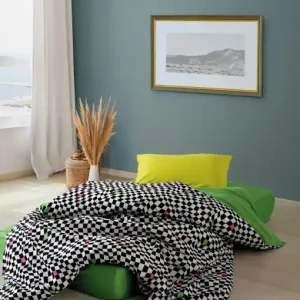 Lenjerie de pat 1 Persoana Model Dazzle Green Popular