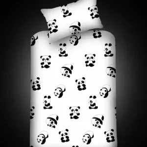 Cel mai bun preț Cearsaf cu elastic si fete de perna Model Panda